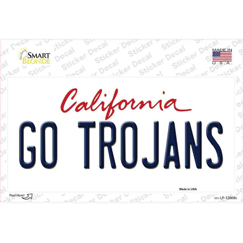 Go Trojans Novelty Sticker Decal