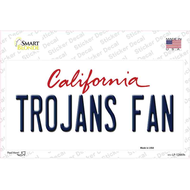 Trojans Fan Novelty Sticker Decal