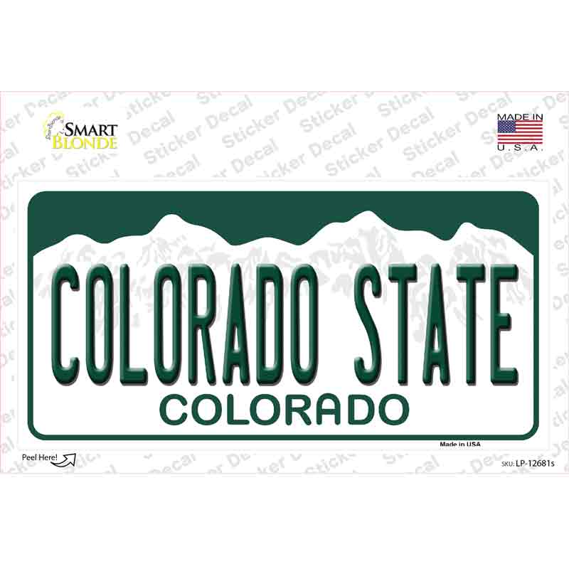 Colorado State Novelty Sticker Decal