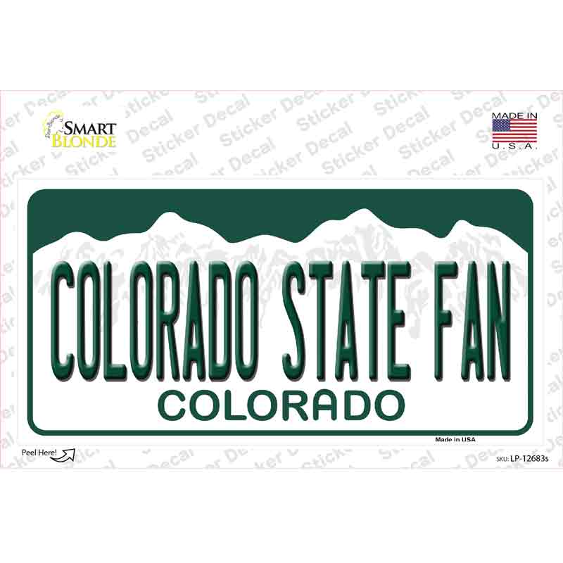 Colorado State Fan Novelty Sticker Decal