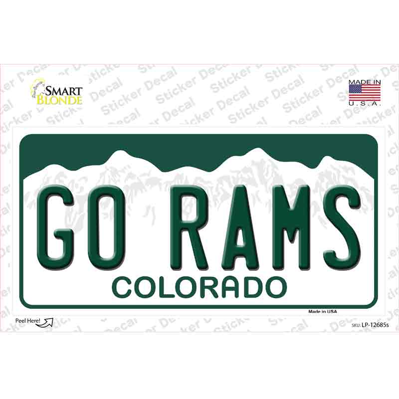 Go Rams Colorado Novelty Sticker Decal