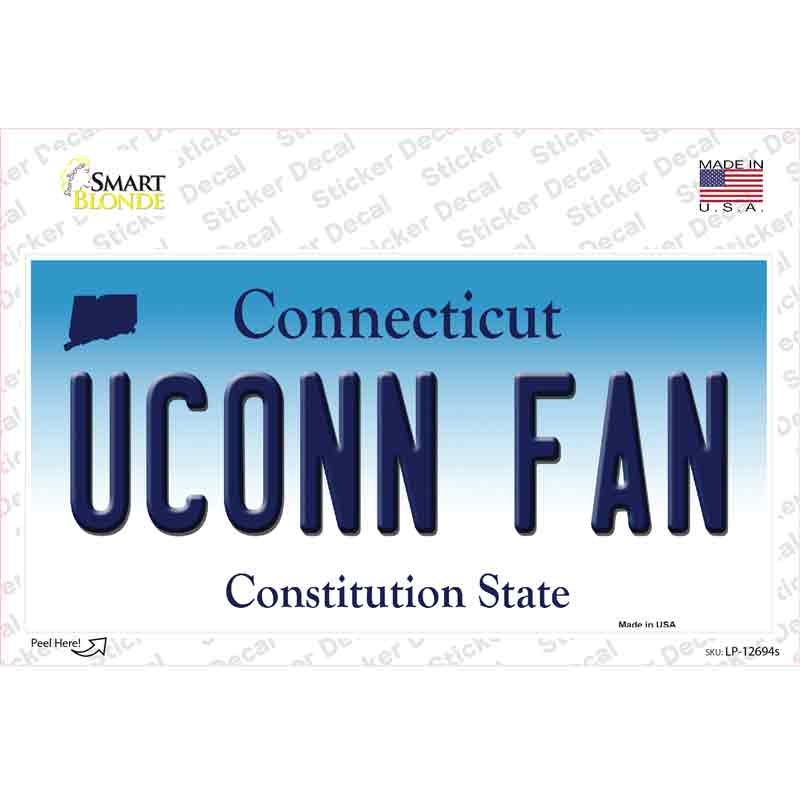 UConn Fan Novelty Sticker Decal