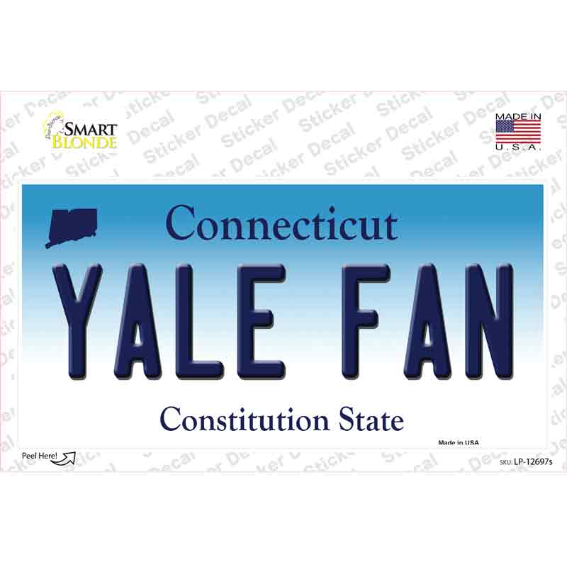 Yale Fan Novelty Sticker Decal
