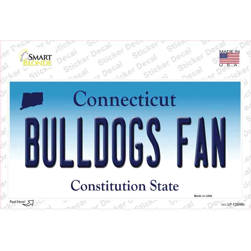 Bulldogs Fan Connecticut Novelty Sticker Decal