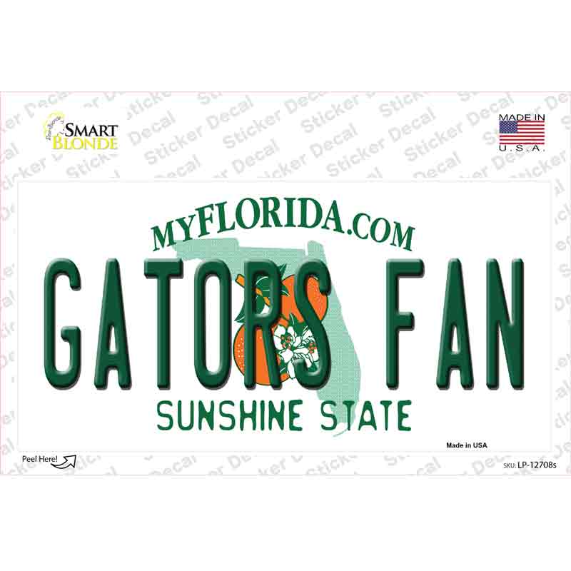 Gators Fan Novelty Sticker Decal