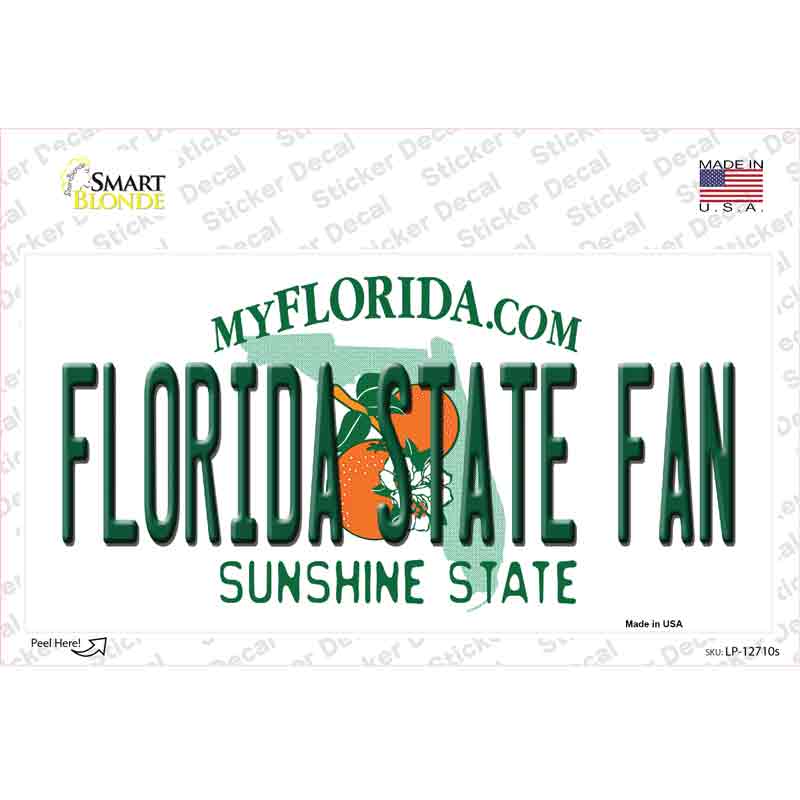 Florida State Fan Novelty Sticker Decal