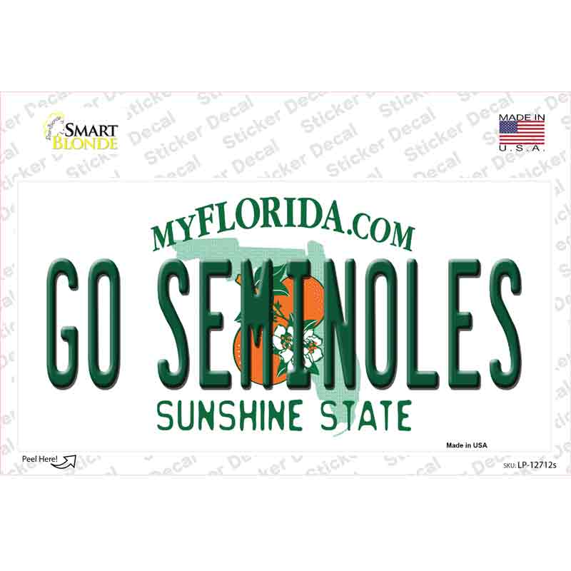 Go Seminoles Novelty Sticker Decal