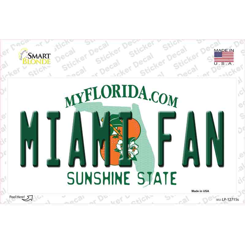 Miami Fan Novelty Sticker Decal