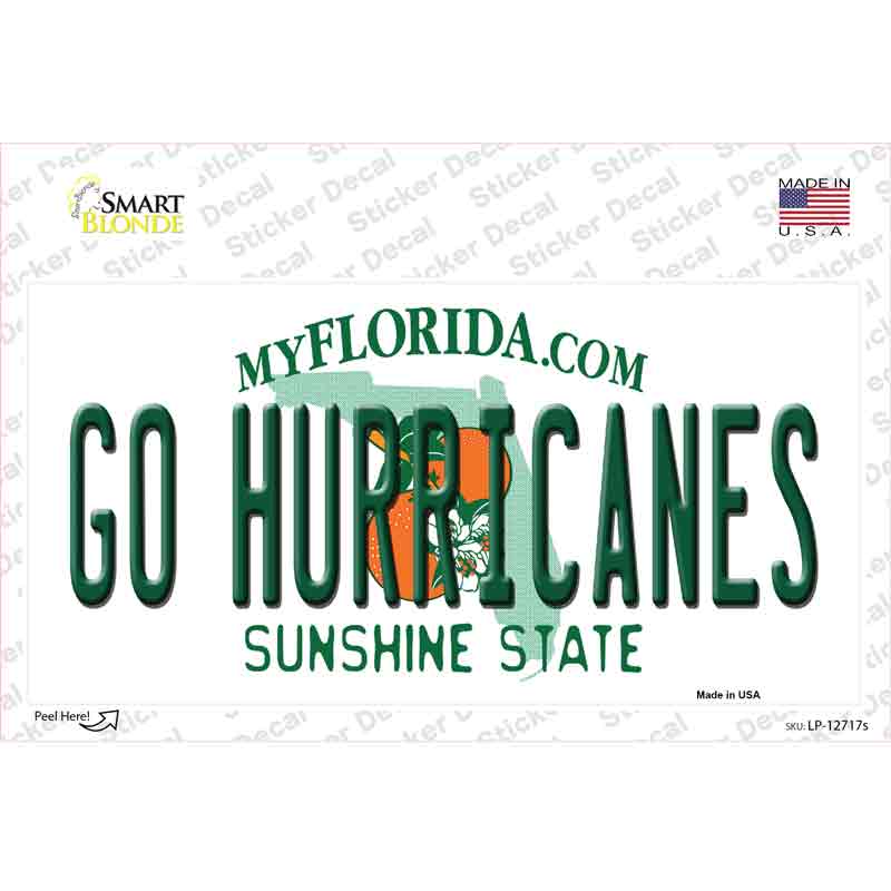 Go Hurricanes Florida Novelty Sticker Decal