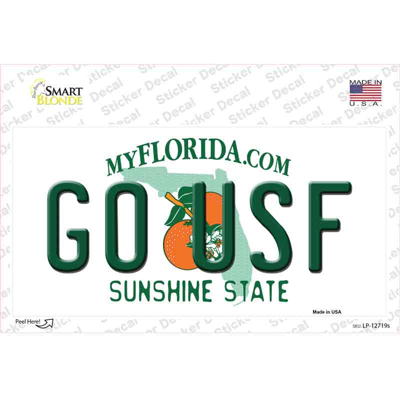Go USF Novelty Sticker Decal