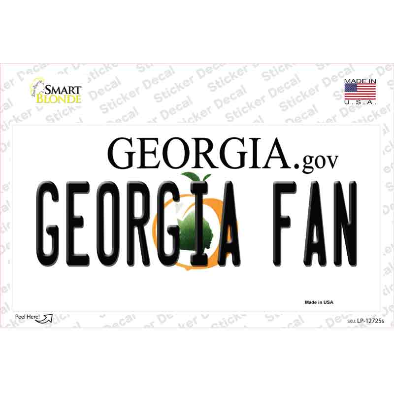 Georgia Fan Novelty Sticker Decal