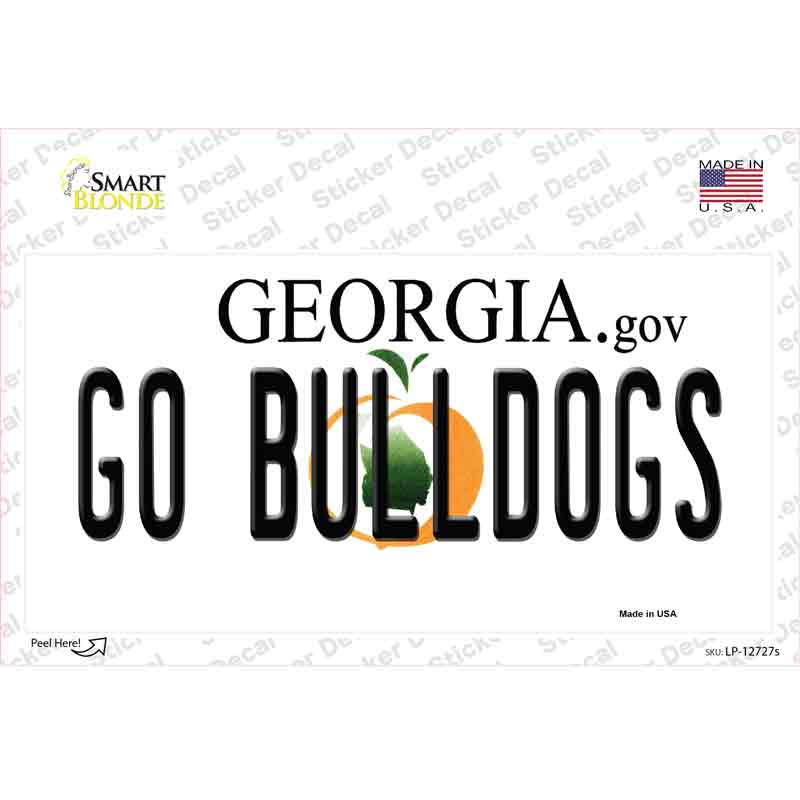 Go Bulldogs Georgia Novelty Sticker Decal