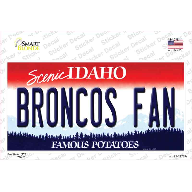 Broncos Fan Novelty Sticker Decal