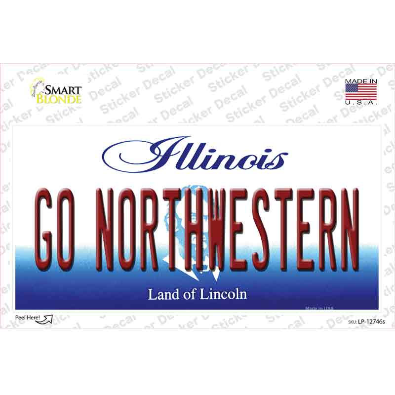Go Northwestern Novelty Sticker Decal