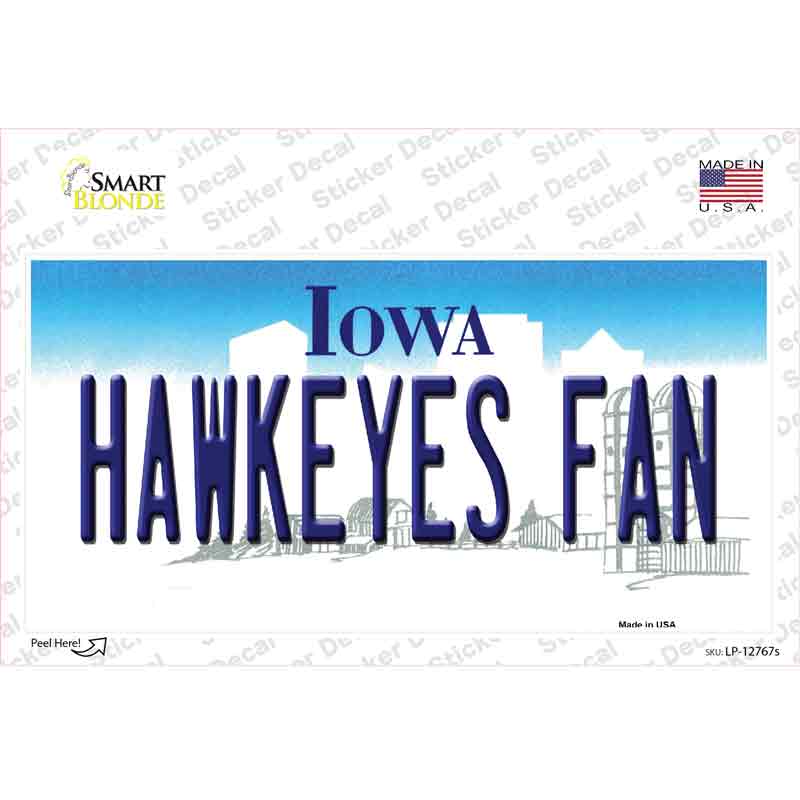Hawkeys Fan Novelty Sticker Decal