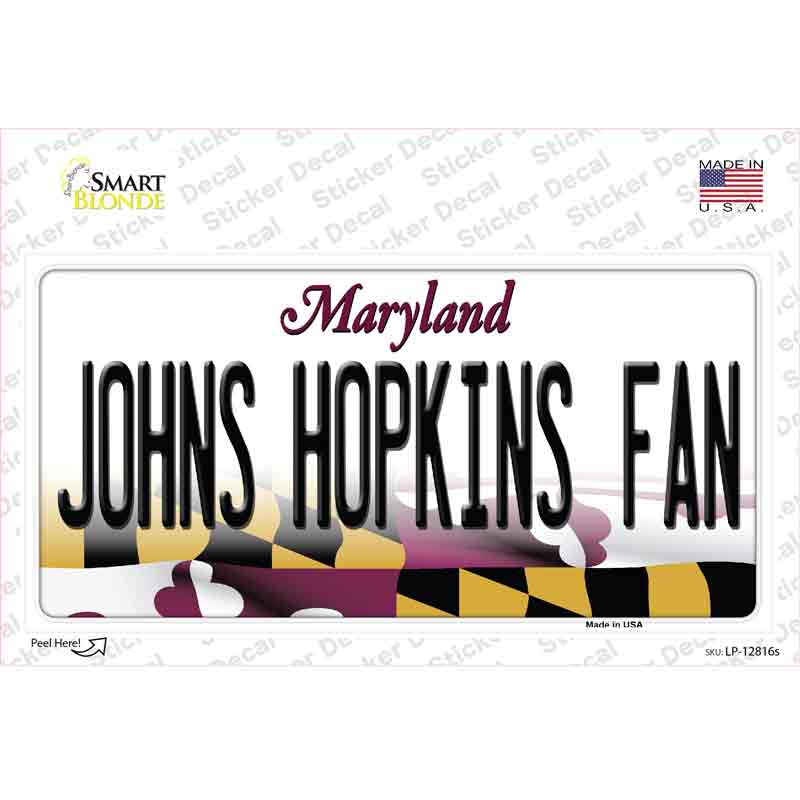 Johns Hopkins Fan MD Novelty Sticker Decal