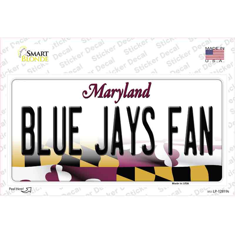 Blue Jays Fan MD Novelty Sticker Decal