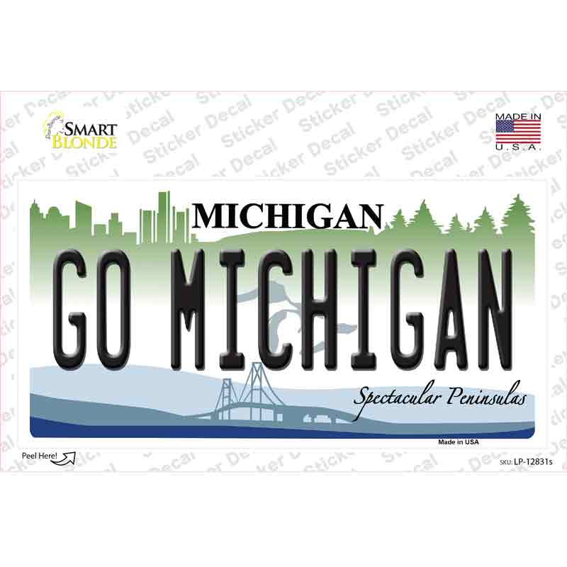 Go Michigan MI Novelty Sticker Decal
