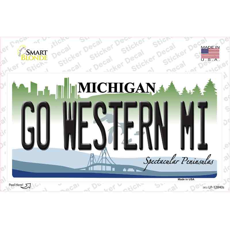 Go Western Michigan MI Novelty Sticker Decal