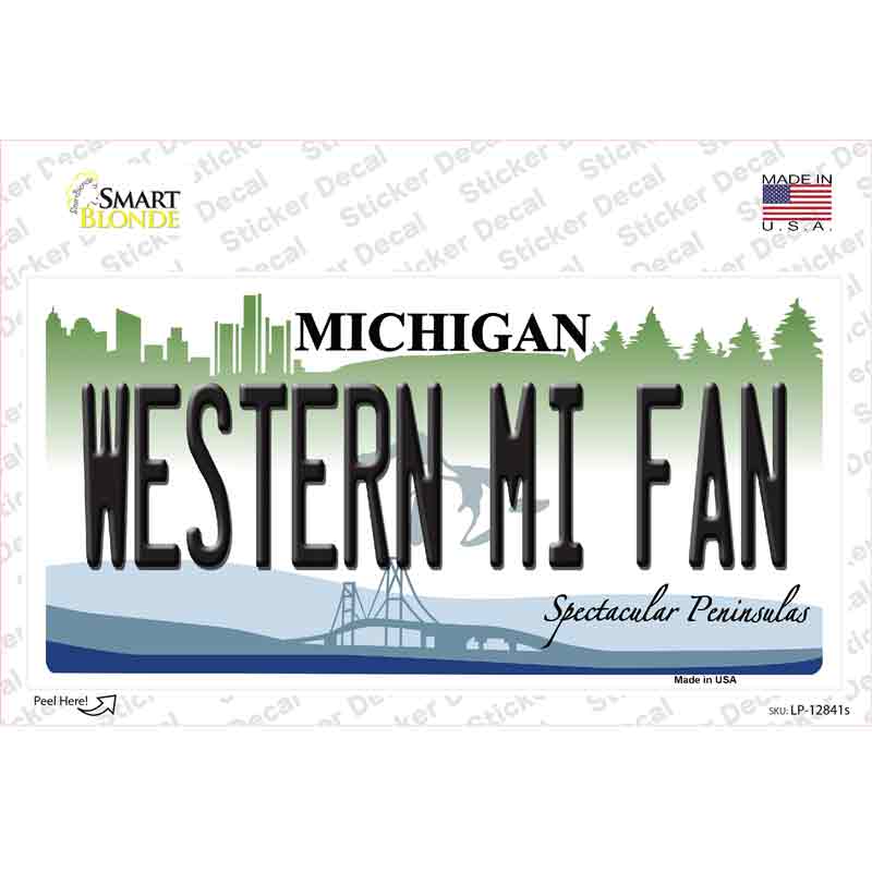Western Michigan Fan MI Novelty Sticker Decal