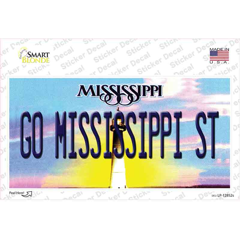 Go Mississippi State MS Novelty Sticker Decal