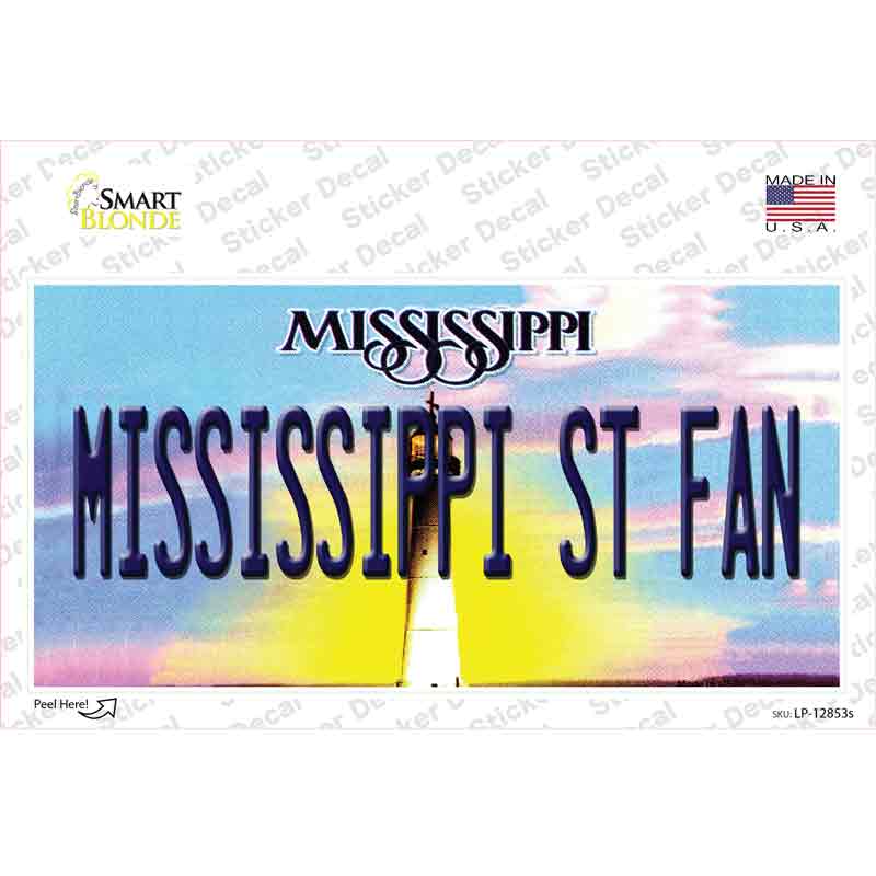 Mississippi State Fan MS Novelty Sticker Decal