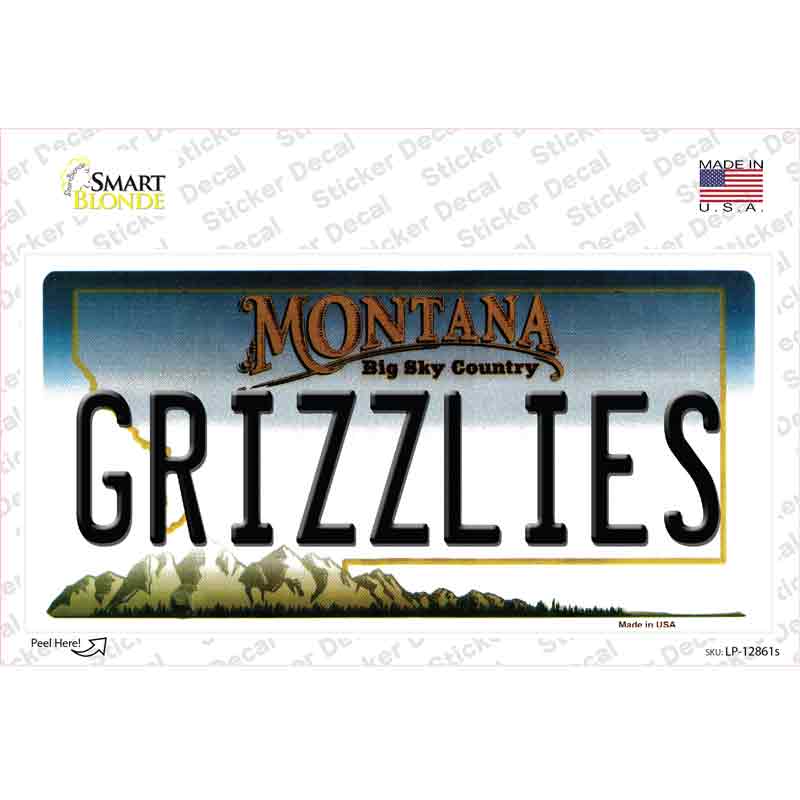 Grizzlies MT Novelty Sticker Decal