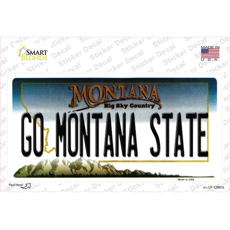 Go Montana State MT Novelty Sticker Decal