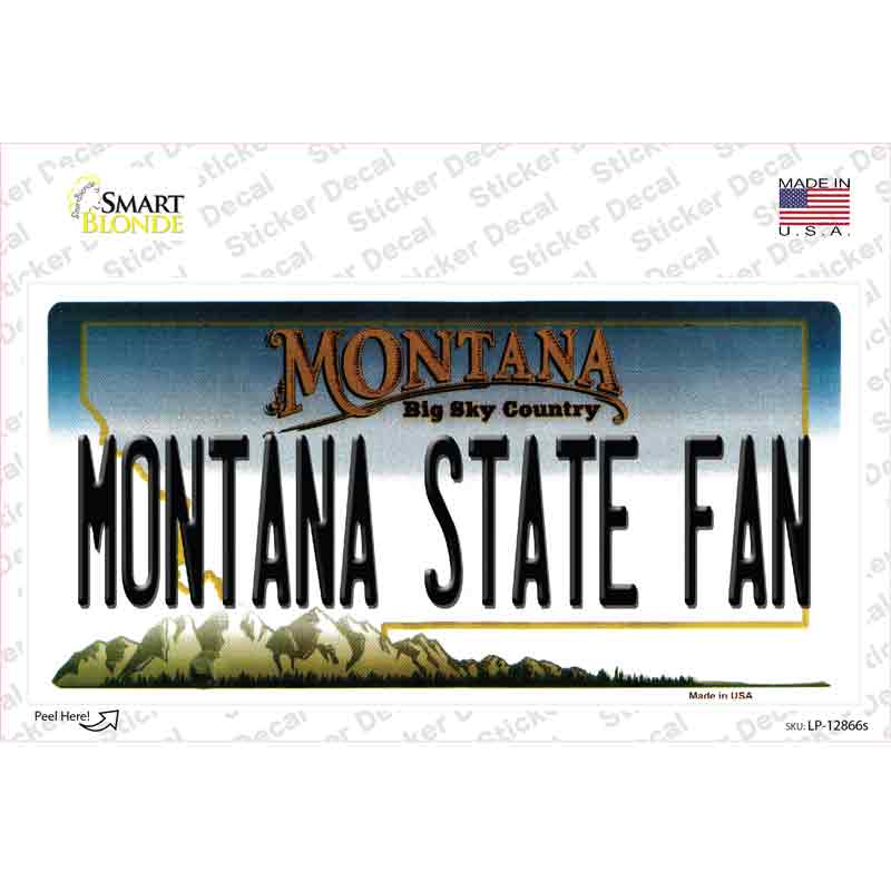 Montana State Fan MT Novelty Sticker Decal