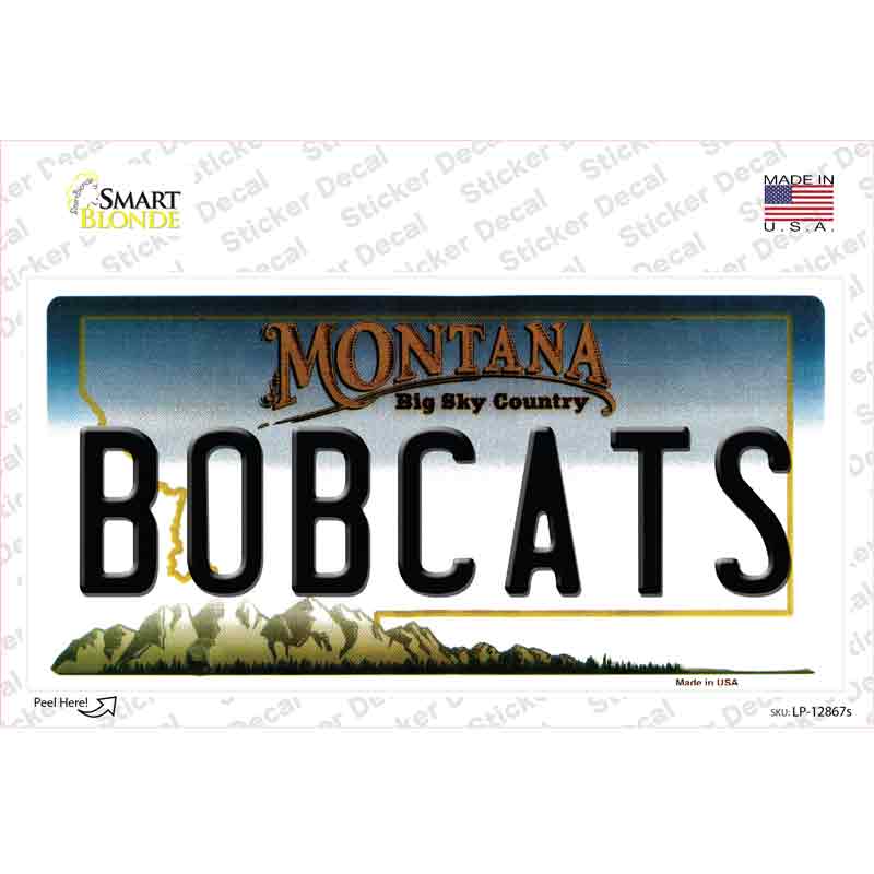 Bobcats MT Novelty Sticker Decal