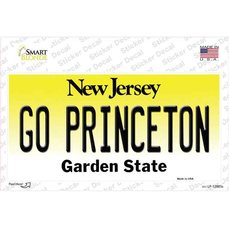 Go Princeton NJ Novelty Sticker Decal