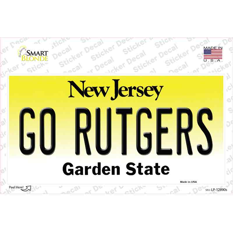 Go Rutgers NJ Novelty Sticker Decal