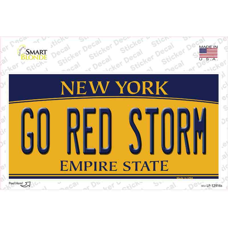 Go Red Storm NY Novelty Sticker Decal