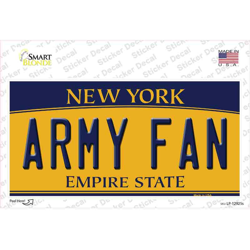 Army Fan NY Novelty Sticker Decal