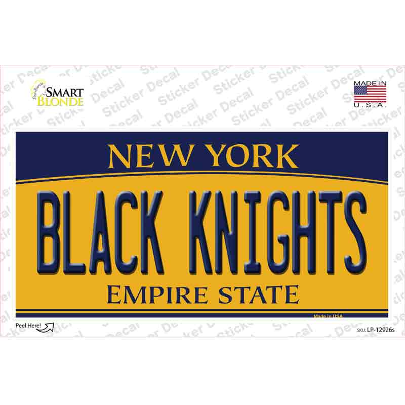 Black Knights NY Novelty Sticker Decal