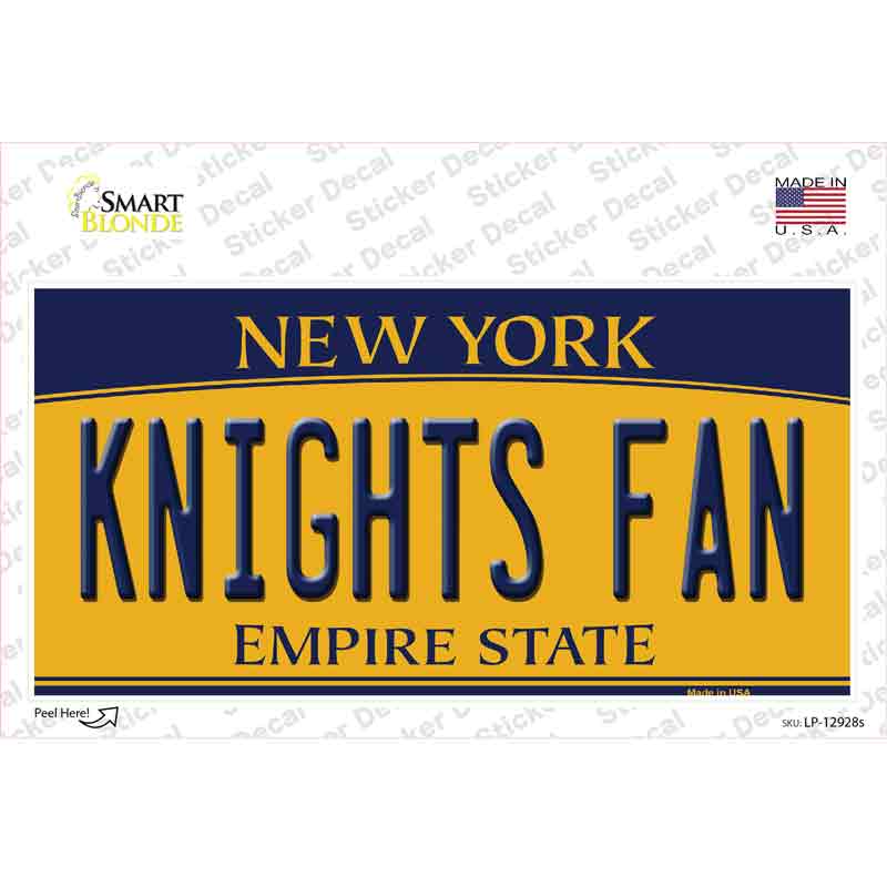 Black Knights Fan NY Novelty Sticker Decal
