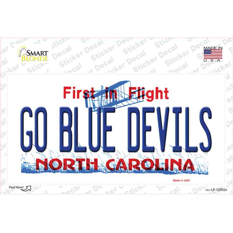 Go Blue Devils NC Novelty Sticker Decal