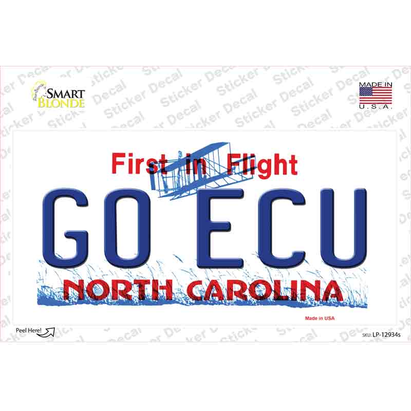 Go East Carolina Univ NC Novelty Sticker Decal