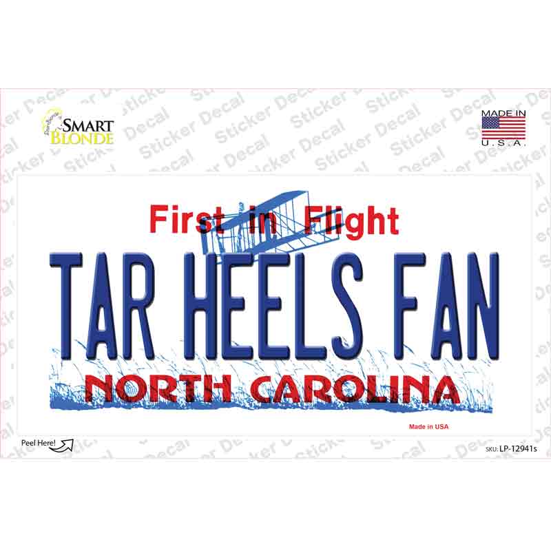 Tar Heels Fan NC Novelty Sticker Decal