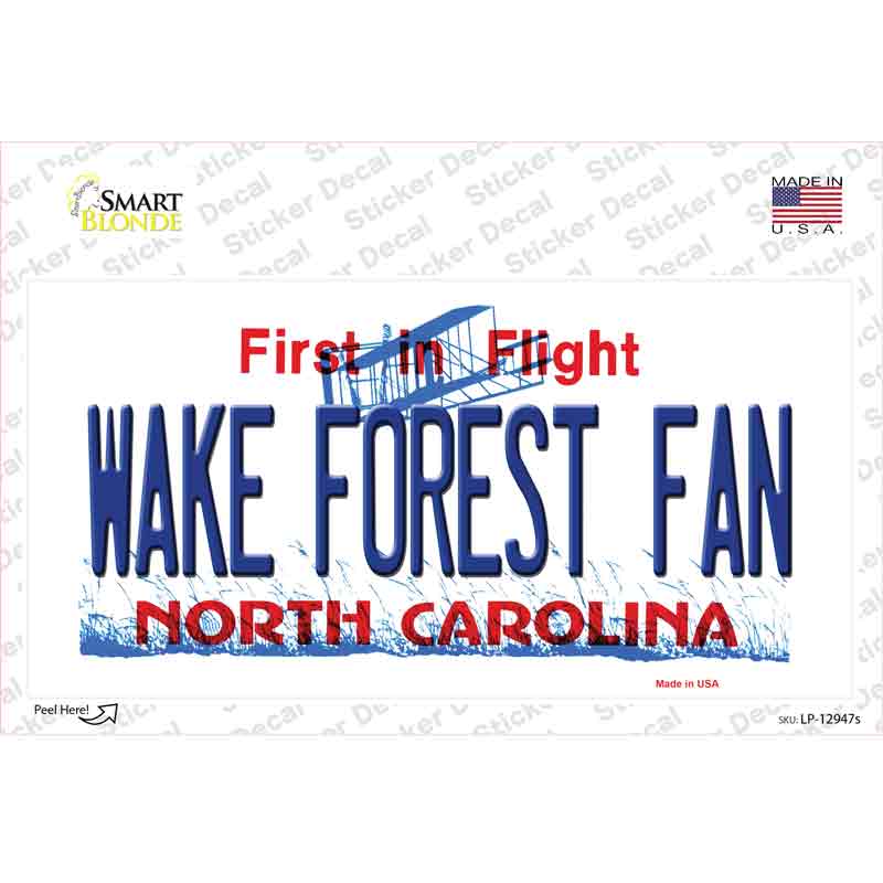 Wake Forest Fan NC Novelty Sticker Decal