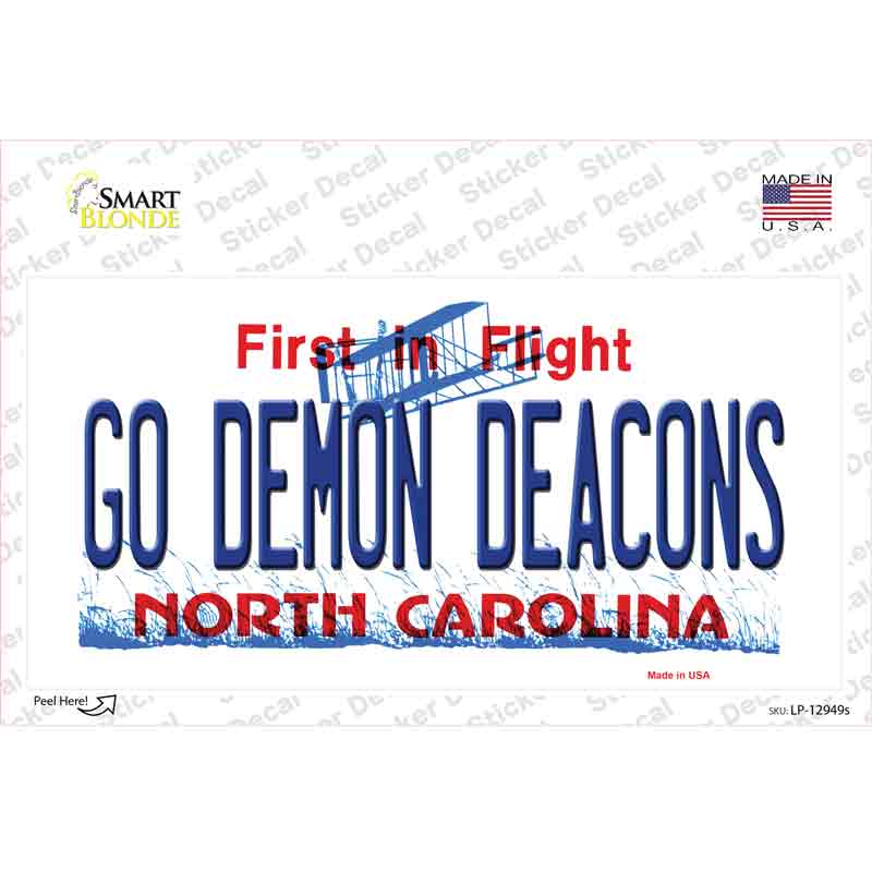 Go Demon Deacons NC Novelty Sticker Decal