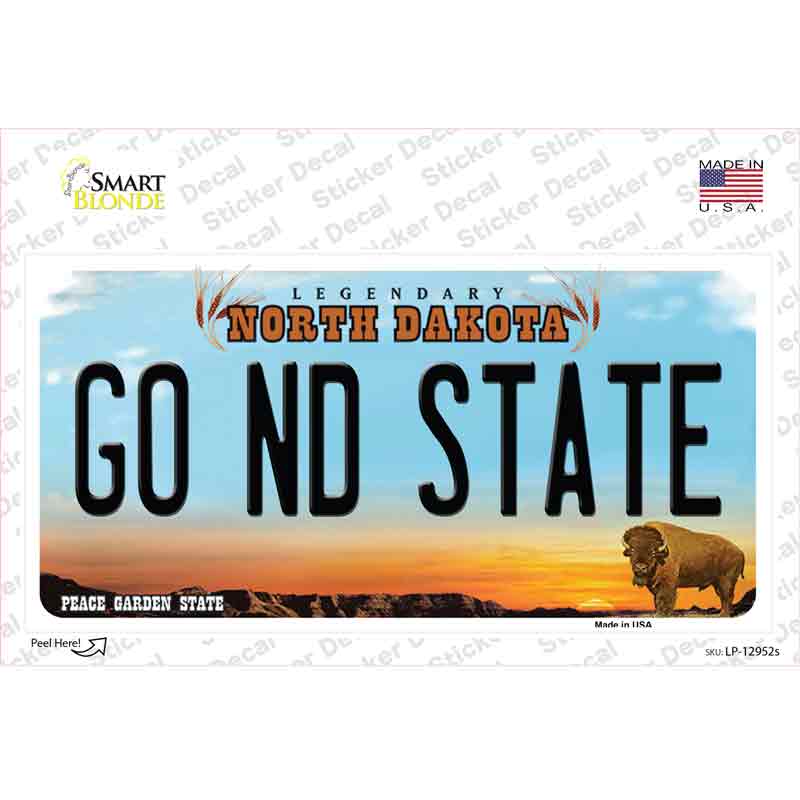 Go North Dakota State ND Novelty Sticker Decal