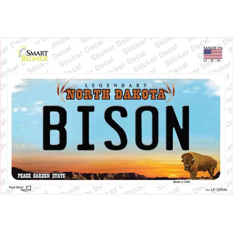 Bison ND Novelty Sticker Decal