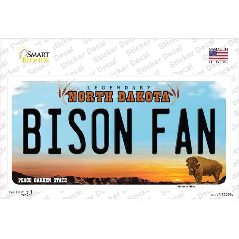 Bison Fan ND Novelty Sticker Decal