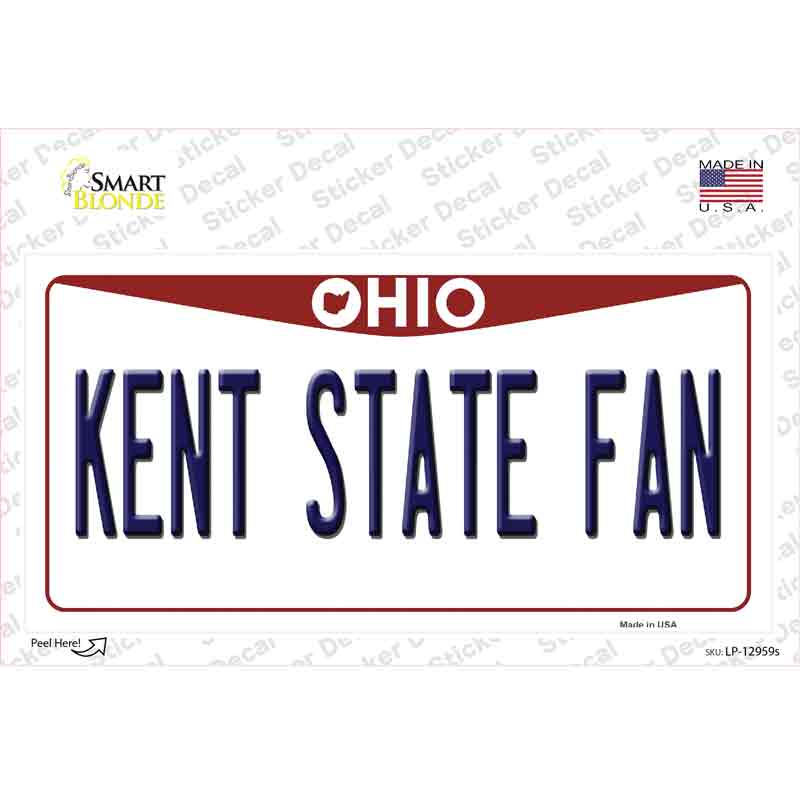 Kent State Fan OH Novelty Sticker Decal