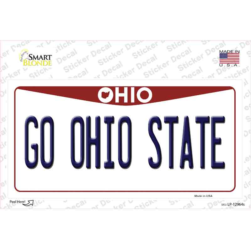 Go Ohio State OH Novelty Sticker Decal