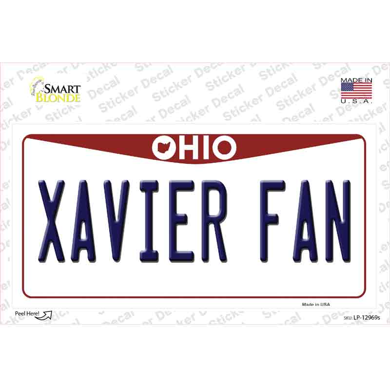 Xavier Fan OH Novelty Sticker Decal