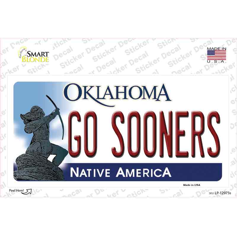 Go Sooners OK Novelty Sticker Decal