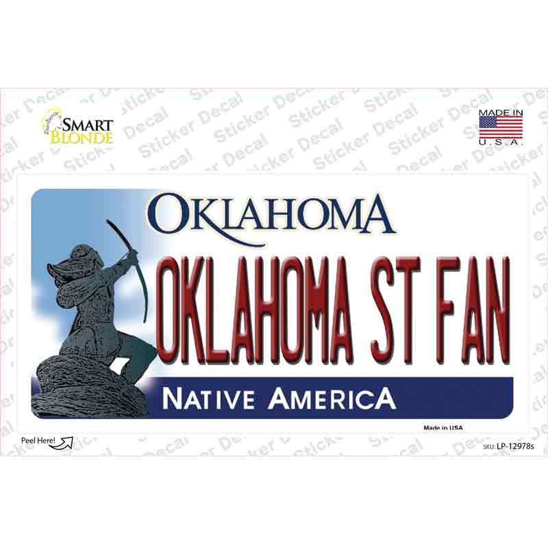 Oklahoma State Fan OK Novelty Sticker Decal