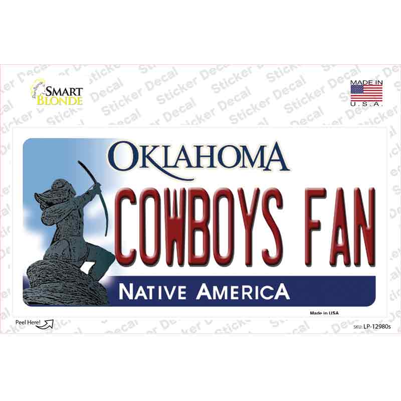 Cowboys Fan OK Novelty Sticker Decal